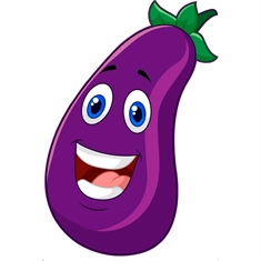 Brinjal Eggplant Classroom Vegetable Transparent Sticker